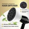 Herbishh Universal Hair Dryer Diffuser - Adjustable 3.5-8 cm, Rotary Clip for Curly & Wavy Hair, Even Heat, Reduces Frizz & Adds Volume, Heat-Resistant Air Hood for Effortless Curl Definition (White)
