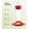Hummingbird Feeder 10 oz [Set of 2] Plastic Hummingbird Feeders for Outdoors, with Built-in Ant Guard - Circular Perch with 5 Feeding Ports - Wide Mouth for Easy Filling/2 Part Base for Easy Cleaning