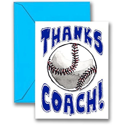 Play Strong Thanks Baseball Coach You're Awesome 3-Pack (5x7) Greeting Thank You Cards Set Perfect for Youth Sports Baseball Players, Teams, Coaches, Family and Fans - Your Coaches Will Love 'Em!