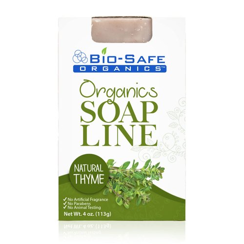 Natural Thyme Organic Natural Soap Bar w/Plant-Extract Essential Oils & Organic Ingredients | Exfoliating Body Soap Shampoo Bar | Luxurious Bath Soap | Handmade Naturally Moisturizing Relaxing Aromatherapy for All Skin Types | Can Be Used as a Face Soap o