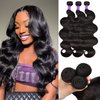 10A Human Hair Bundles Body Wave 3 Bundles Human Hair 20 22 24 Inch 100% Unprocessed Brazilian Virgin Human Hair Weft Bundles Deals Human Hair Weave Body Wave Human Hair Extensions Natural Color