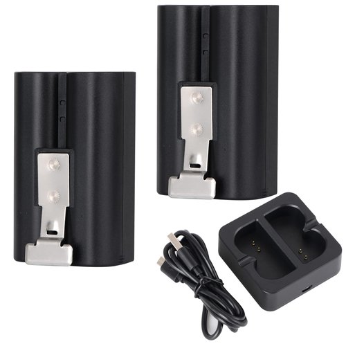 2-Pack Batteries with Charger Station for Ring Video Doorbell 2/3/3 Plus/4, Spotlight Cam, Stick Up Cam and Peephole Cam Indoor