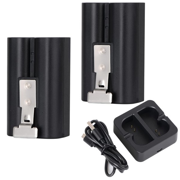 2-Pack Batteries with Charger Station for Ring Video Doorbell 2/3/3 Plus/4, Spotlight Cam, Stick Up Cam and Peephole Cam Indoor