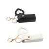 zaoalife 2Pcs Women Black and White Lip Gloss Bag Zero Wallet Keychain, Portable Soft Leather Lipstick Bag Mini Storage Bag