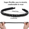 salbsever Black Rhinestone Headband Glitter Crystal Headbands Non-Slip Rhinestone Headbands Black Narrow Bling Hair Band for Women Gifts