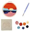 FISHEVO 2 Pcs Punch Needle Embroidery Starter Kits, DIY Punch Needle Craft Embroidery Pattern Cloth Pen Hoop Yarn Rug Accessories for Adults Beginner, Handcraft Punch Needle Kits