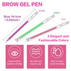 QUEEJOY Brow Mapping Pen, 3 Colors Eyebrow Lip Positioning Pen, Brow Gel Pen for Brow Mapping, Microblading Eyebrow Marker Pen, Eyebrow Permanent Makeup Position Mapping Mark Tools