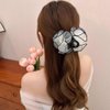 3 Pcs Flower Hair Claw Clips for Women Big Mesh Flower Hair Claw with Pearl Cute Floral Hair Accessories for High Ponytail Non Slip Strong Hold Hair Clips for Thick Hair