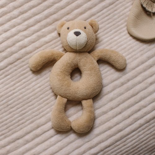 Burt's Bees Baby Unisex Infant Rattle Toy, Nursery Sensory Animal Plush Made with 100% Organic Cotton Shell and Polyester Fill, Sweet Bear, Bunny, or Dog Stuffed Animals for Babies