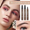 3PCS Dark Brown Eyebrow Pencil, 4 Point Microblading Eyebrow Pen for Hair-Like Effect, Long Lasting Waterproof & Smudge-proof, Easily Creates Natural eyebrow makeup