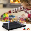 Minifigure Display Case for Action Figures Blocks, Clear Dustproof Acrylic Display Box Storage with 3 Movable Steps Gifts for Children,Black…