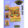 Get Well Butterfly Floral 5 x 7 Inch Set of 12 Greeting Cards Assortment with Envelopes
