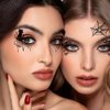 10 Pairs of Halloween Eye Shadow Temporary Tattoo Stickers Eyeliner Decals Face Eye Makeup Stickers for Women Girls Halloween Masquerade Party (Black1)