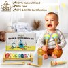 MINIARTIS Baby Musical Instruments - Montessori Musical Toys for Toddlers 1-3 | Neutral Colors Wooden Percussion Set | Modern Boho Xylophone for Kids with 15 Songbook, Preschool Educational Toys