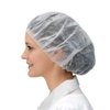 Disposable Bouffant (Hair Net) Caps, Spun-bounded Poly, White Hair Head Cover Net 21 Inches by Careoutfit (100)