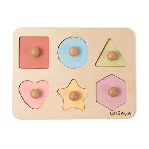 LEFT2RIGHT Wooden Puzzles for Toddlers 2-4 | Montessori Toys for 1-4 Year Olds | Educational Animal Peg Puzzle for Motor Skills & Sensory Learning | Wooden Toddler Puzzles Ages 1-3 Farm Edition