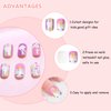 JANYUN 48 Pcs Stick on Nails for Kids Fake Nails for Girls False Nails Lovely Children Gift Nail Art Decoration (Girl Theme)