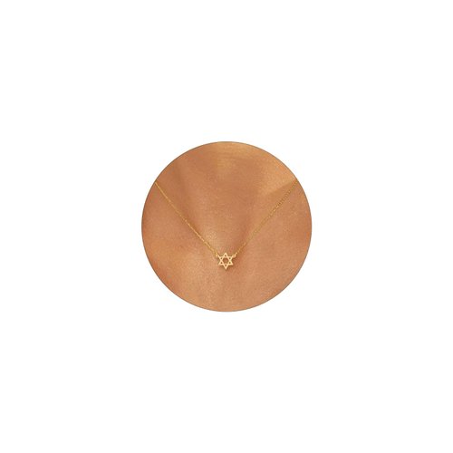 HANLI Gold Necklace for Women 14K Gold Plated Dainty Star of David Necklace Jewish Star Necklace Star of David Jewelry for Girls