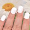 LIFOOST Gel Nail Polish Strips White Solid Color Free Nail Light/Lamp Gel Nail Stickers 20 Extra-Long Manicure Strips
