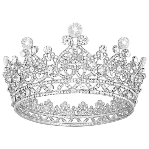 Vofler Glinda The Good Witch Crown, Princess Diaries Costume Tiara for Women Silver Coronas para 15 Años Hair Accessories Cake Topper for Bride Girl Party Quinceanera Prom Wedding Birthday Pageant