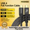 BRIMFORD 240W USB C to USB C Cable, [USB-IF Certified] 8K@60Hz 40Gbps Fast Charging USB 4 Cable Compatible with Thunderbolt, iPhone 15 Pro Max, Galaxy S24/S23, MacBook, XPS, Surface Pro