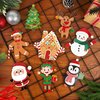 64 Pcs Christmas Ornament Crafts Make Your Own Ornament Kit with Christmas Craft Stickers DIY Christmas Cutouts with Snowman Christmas Tree Gingerbread Crafts Sticker for Christmas Tree Party Supplies