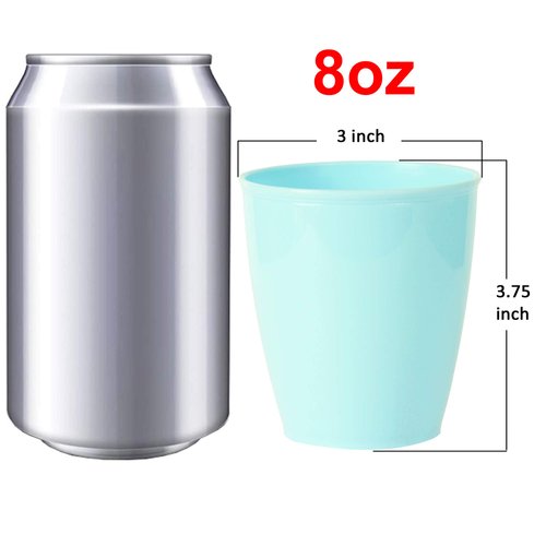 Youngever 8 Ounce Kids Cups, 9 Pack Kids Plastic Cups, 8 Ounce Kids Drinking Cups, Toddler Cups, Cups for Kids Toddlers, Unbreakable Toddler Cups (Coastal Colors)