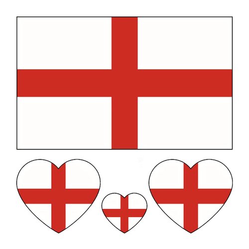 10 Sheets England Flag 2022 World Cup Temporary Face Tattoos Stickers，40 Pcs Football National Flag Removable Fake Tattoos, For Men Kids Women (England)