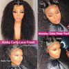 Skouty 24 Inch Kinkycurly Wig Human Hair 13x4 HD Lace Front Wigs 180 Density Glueless Wigs Human Hair Pre Plucked Brazilian Kinky Curly Wig Lace Frontal Wigs for Black Women Virgin Human Hair Wig