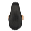 Long Straight Wig with Bangs Natural Black Wigs for Women Fashion Silky Soft Smooth Remy Hair Heat Resistant Fiber Synthetic Wig Machine Made Glueless Full Wig 24 Inch Regular Everyday Wig