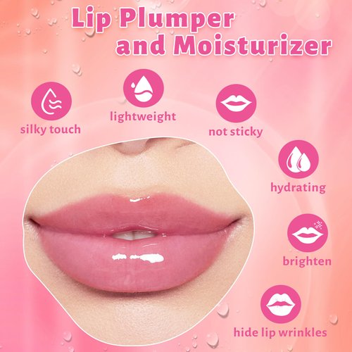 UCANBE 6 Color Glitter Lip Glow Set - 4 Dazzling Reflective Colored Lip Gloss Oil, 2 Tinted Lip Plumping Oil, All-Day Juicy and Non-Sticky Hydrating Lip Top Gloss for Girls/Women