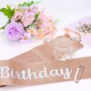 Araluky Birthday Crown and Sash for Women & Its My Birthday Sash Birthday Tiara for Women Birthday Crowns for Women Parties Favors