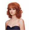 Gerulyss Short Copper Red Wigs for Women Auburn Wavy Shoulder Length Wig with Bangs Synthetic Ginger Curly Natural Wig for Role Play,Halloween,Daily Use