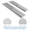 CWXZSTM Pet Steel Combs Dog Cat Comb Tool for Removing Matted Fur - Pet Dematting Comb with Rounded Teeth and Non-Slip Grip Handle - Prevents Knots and Mats for Long and Short Haired Pets,6.5IN/7.4IN