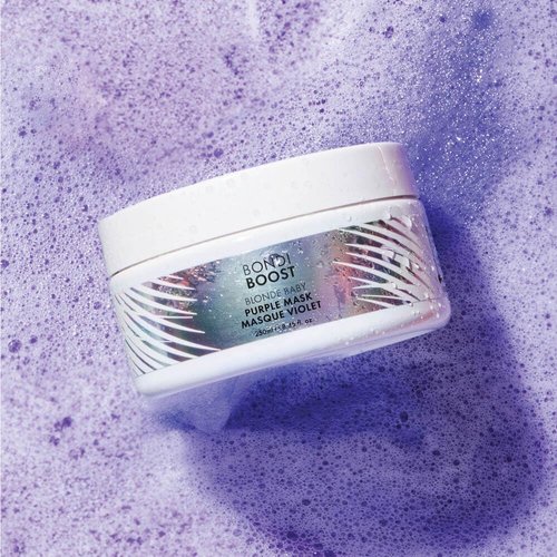 BONDIBOOST Blonde Baby Purple Mask - Hair Treatment for Toning + Nourishing Blonde Hair - Brightening + Hydrating Toner - Color Repair Mask Reduces Yellow Hue - Sulfate-Free Formula - 8.45 fl oz