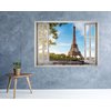 Eiffel Tower Paris View Window 3D Wall Decal Art Removable Wallpaper Mural Sticker Vinyl Home Decor West Mountain™ W23 (Giant (65''W x 46''H))
