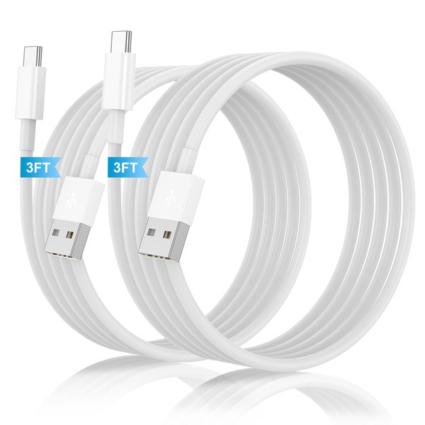 JIUCAIE 2Pack Car Carplay Cable, 3FT USB A to USB C Cable, Fast Charging USB to USB C Cable, USB A to C Charger Cord for iPhone 16 Pro Max/16 Plus/15 Pro Max/15 Plus/Galaxy S20 S10 Note 20/iPad Pro