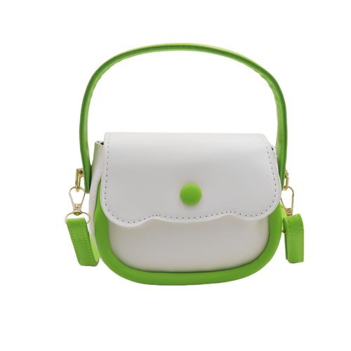 AMPOSSTO Kids Purse Small Crossbody Bag for Girls Little Girls Cute Wristlet Handbag Mini Shoulder Bag Green