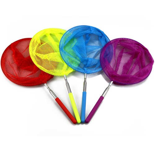 Miraclekoo 4 Pack Kids Telescopic Butterfly Net Colorful Insect Bug Net for Catching Butterfly Bugs Insects and Fishing - Extendable 34" Inch