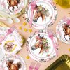 Horse Birthday Party Supplies Tableware - 96 Pcs Cowgirl Birthday Party Decorations, Horse Themed Party Paper Plates and Napkins Sets with Forks, Western Baby Shower Disposable Dinnerware, Serves 24