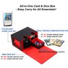 Venssu MTG Deck Box for Commander or Prime Card Display with Dice Tray,Card Deck Box Fits 200 Single Sleeved Cards, TCG Card Storage Box with 2 Dividers and 1 magnetic card holder (Black＆Red)