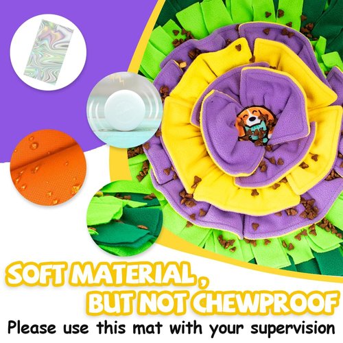 AWOOF Snuffle Mat for Dogs, Interactive Dog Puzzle Toy for Puppy Small Medium Dogs Enrichment Foraging Feeding Game Sniff Mat Toys, Mental Stimulation & Stress Relief