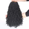18 Inch 6 Packs New Faux Locs Crochet Hair Pre-Looped Wavy Black Soft Faux Locs Crochet Braiding Hair for Women Dreadlocks Hair Synthetic Hair Extensions (18 Inch,1B#)
