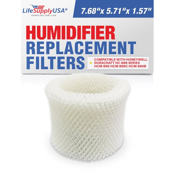 LifeSupplyUSA Humidifier Filter Replacement Wick Filter C Compatible with Honeywell Duracraft HC-888 Series HCM-890 HCM-890C HCM-890B