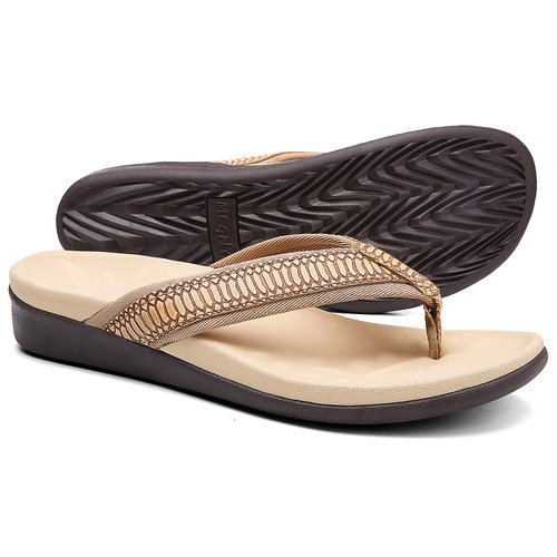 Orkii Womens Comfortable Orthotic Flip Flops for Women,Plantar Fasciitis Supportive Sandals for Flat Feet,Arch Support Thong Sandals with Memory Foam size 8.5