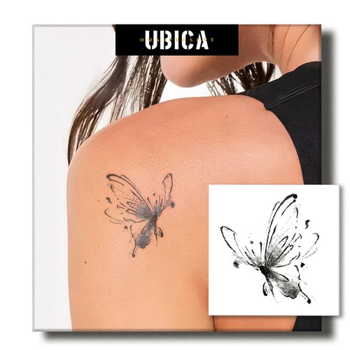 UBICA Temporary Tattoos Adult, 2 Sheets Fake Tattoos, Realistic And Long-Lasting Non-Reflective, Waterproof For 1-2 Weeks, Dragonflies Tattoo 3x3in