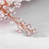 Barode Rhinestones Bridal Wedding Hair Pins Rose Gold Pearls Flower Hair Pin Bride Hairpieces Leaves Hair Accessories for Women and Girls(Pack of 2)