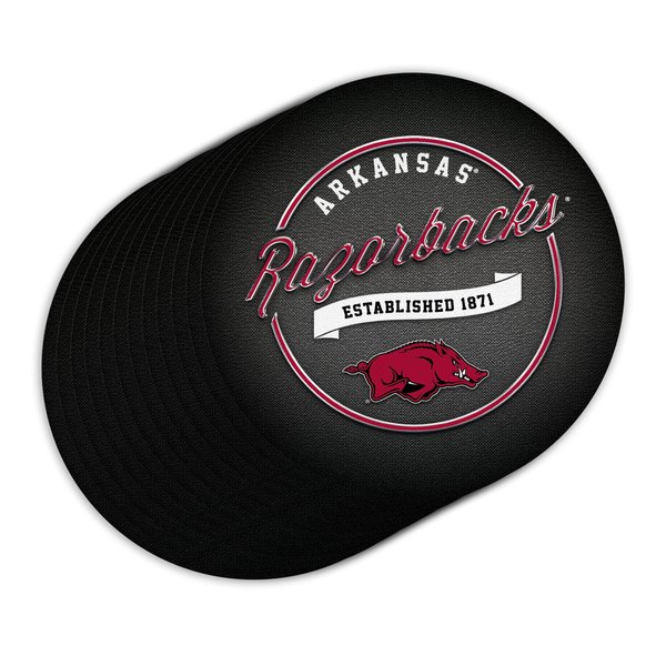 University of Arkansas Metallic 4 x 4 Paperboard Celebration Coasters Pack of 12