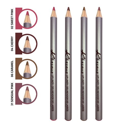 Khasana Lip Liner Pencil Set, Smooth Creamy Application, Long-Lasting, Gift Set- Nourishing & Moisturizing Formula. Transfer-Proof, Pack Of 4 (VENICE)