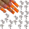 10pcs 3D Star Nail Charm Triple Star Nail Charms Y2k Silver Nail Charms for Acrylic Nails Starlight Nail Art Charms Stars Nails Charms Star Charms for Nails Metal Nail Jewels Women Nail Supplies